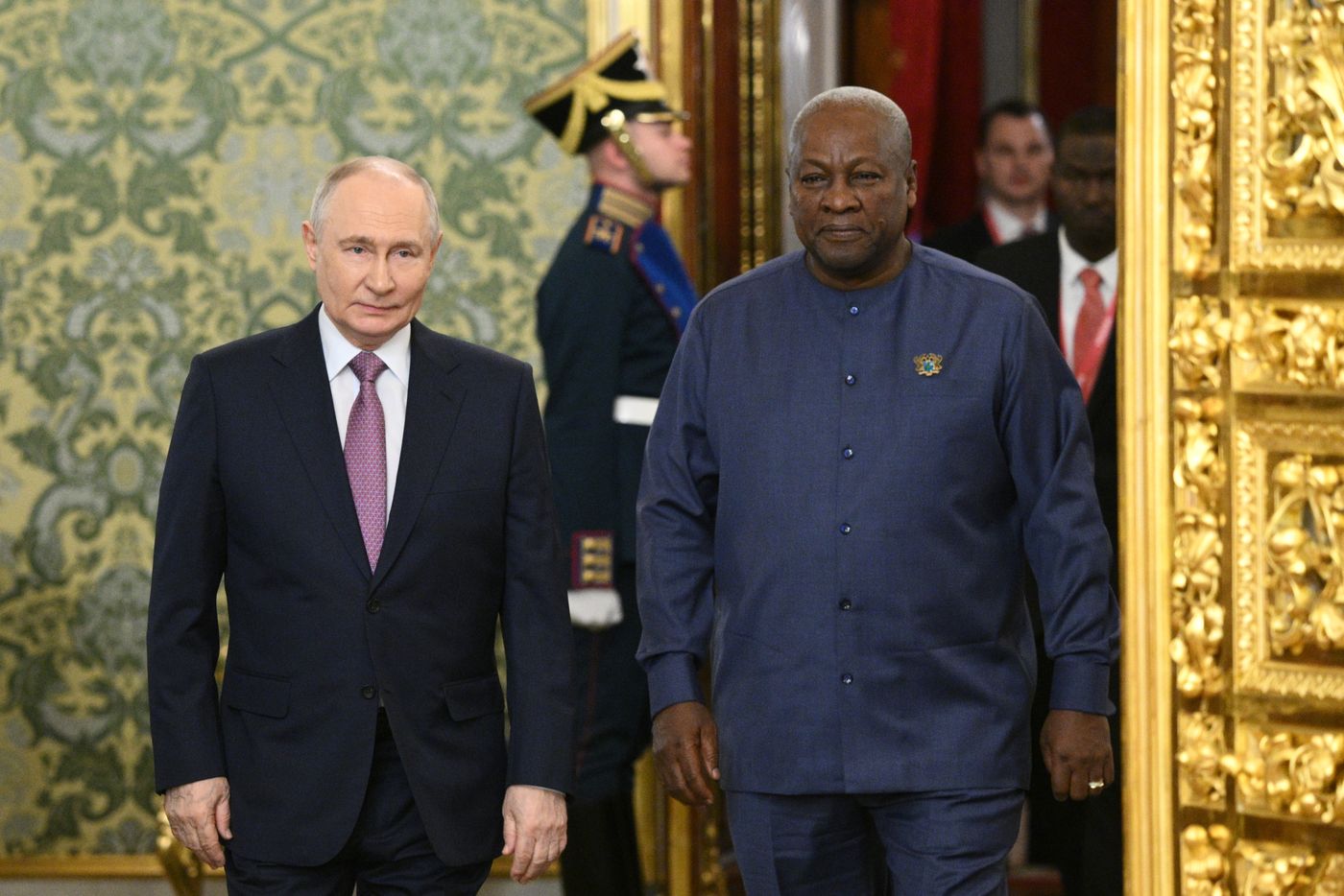 President of Russia Vladimir Putin meets with President of the Republic of Ghana John Dramani Mahama
