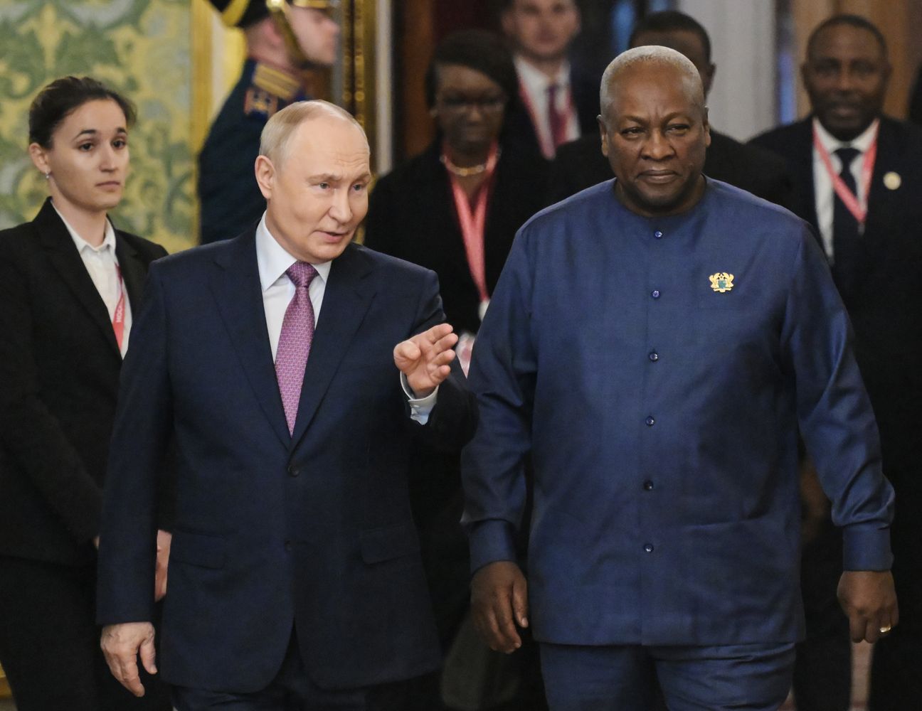 President of Russia Vladimir Putin meets with President of the Republic of Ghana John Dramani Mahama
