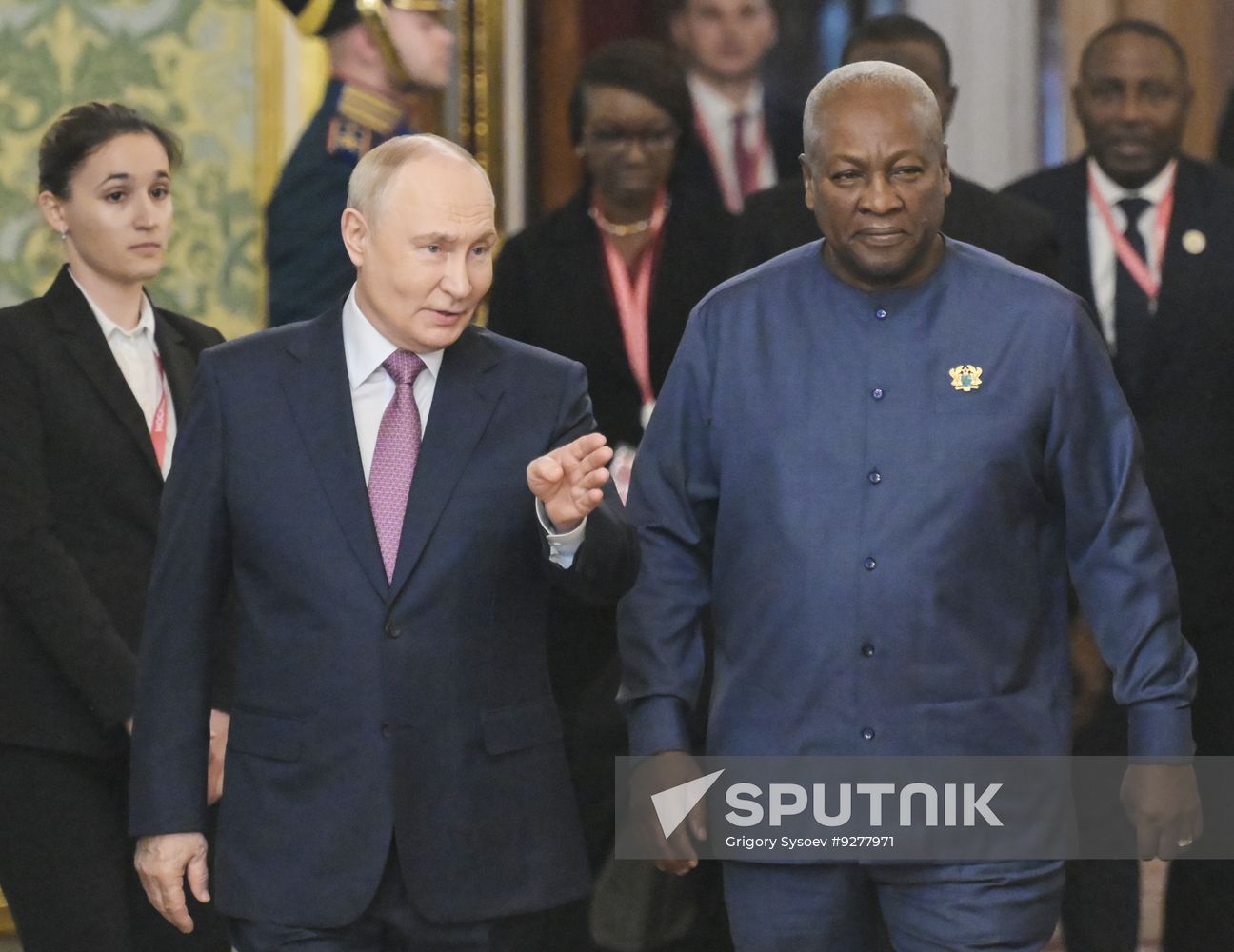 President of Russia Vladimir Putin meets with President of the Republic of Ghana John Dramani Mahama
