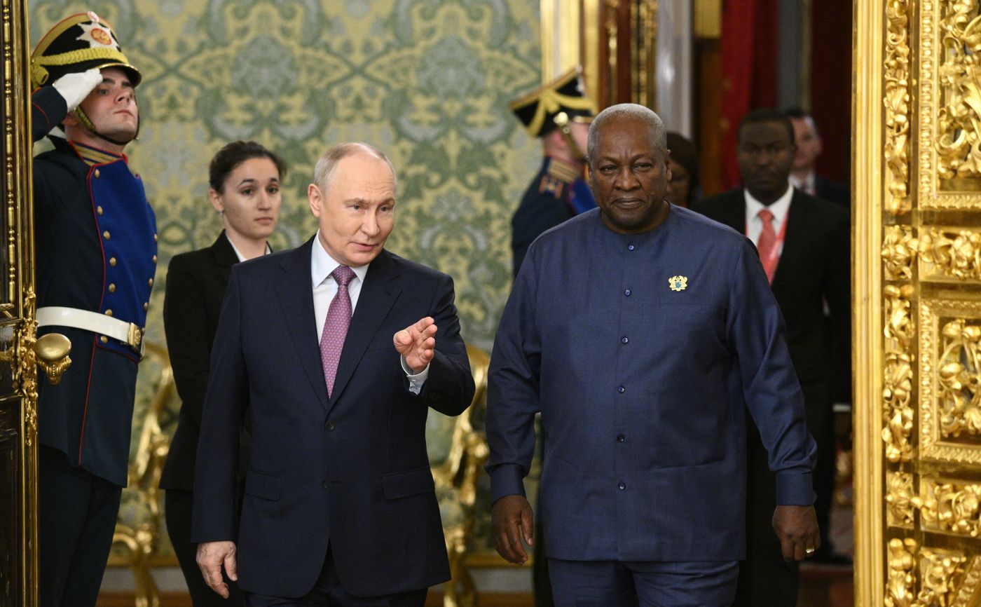President of Russia Vladimir Putin meets with President of the Republic of Ghana John Dramani Mahama