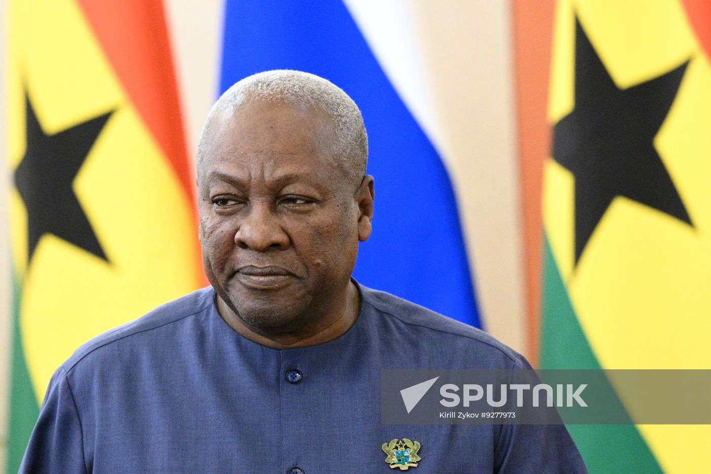 President of Russia Vladimir Putin meets with President of the Republic of Ghana John Dramani Mahama