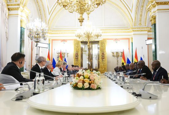 President of Russia Vladimir Putin meets with President of the Republic of Ghana John Dramani Mahama