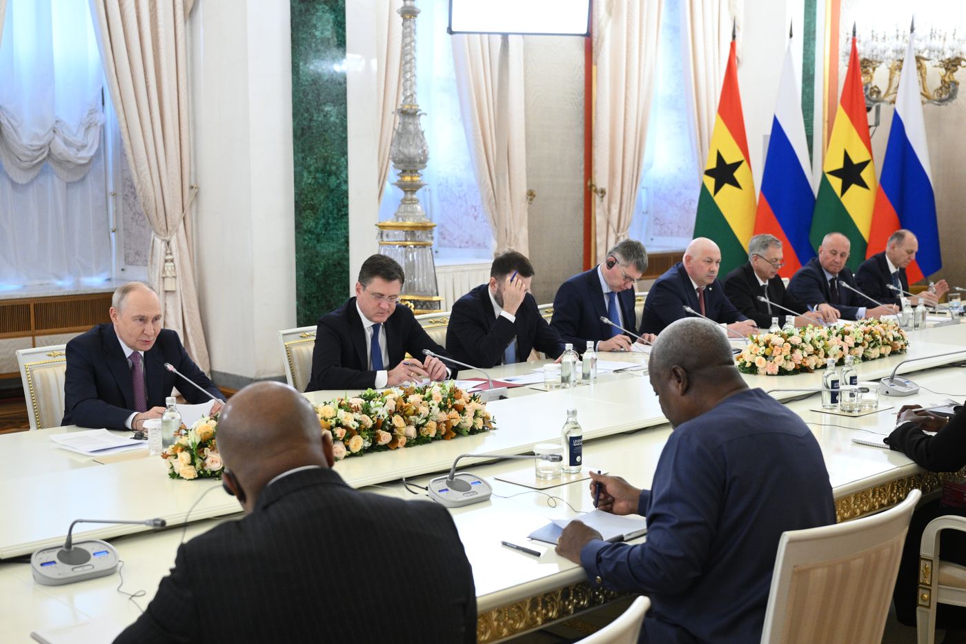 President of Russia Vladimir Putin meets with President of the Republic of Ghana John Dramani Mahama