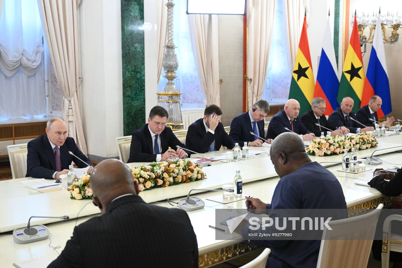 President of Russia Vladimir Putin meets with President of the Republic of Ghana John Dramani Mahama