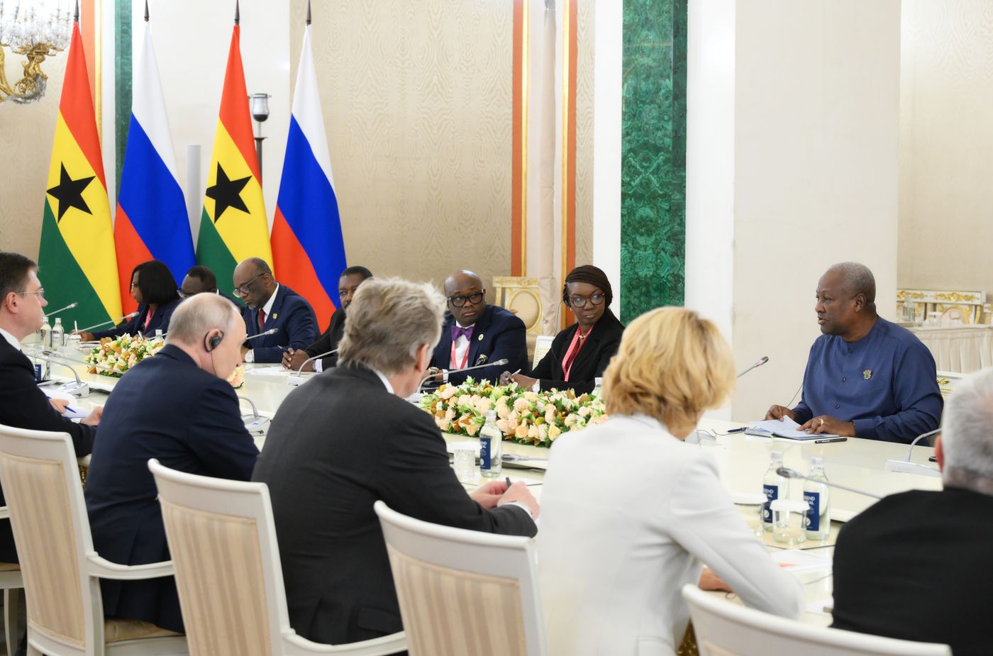 President of Russia Vladimir Putin meets with President of the Republic of Ghana John Dramani Mahama
