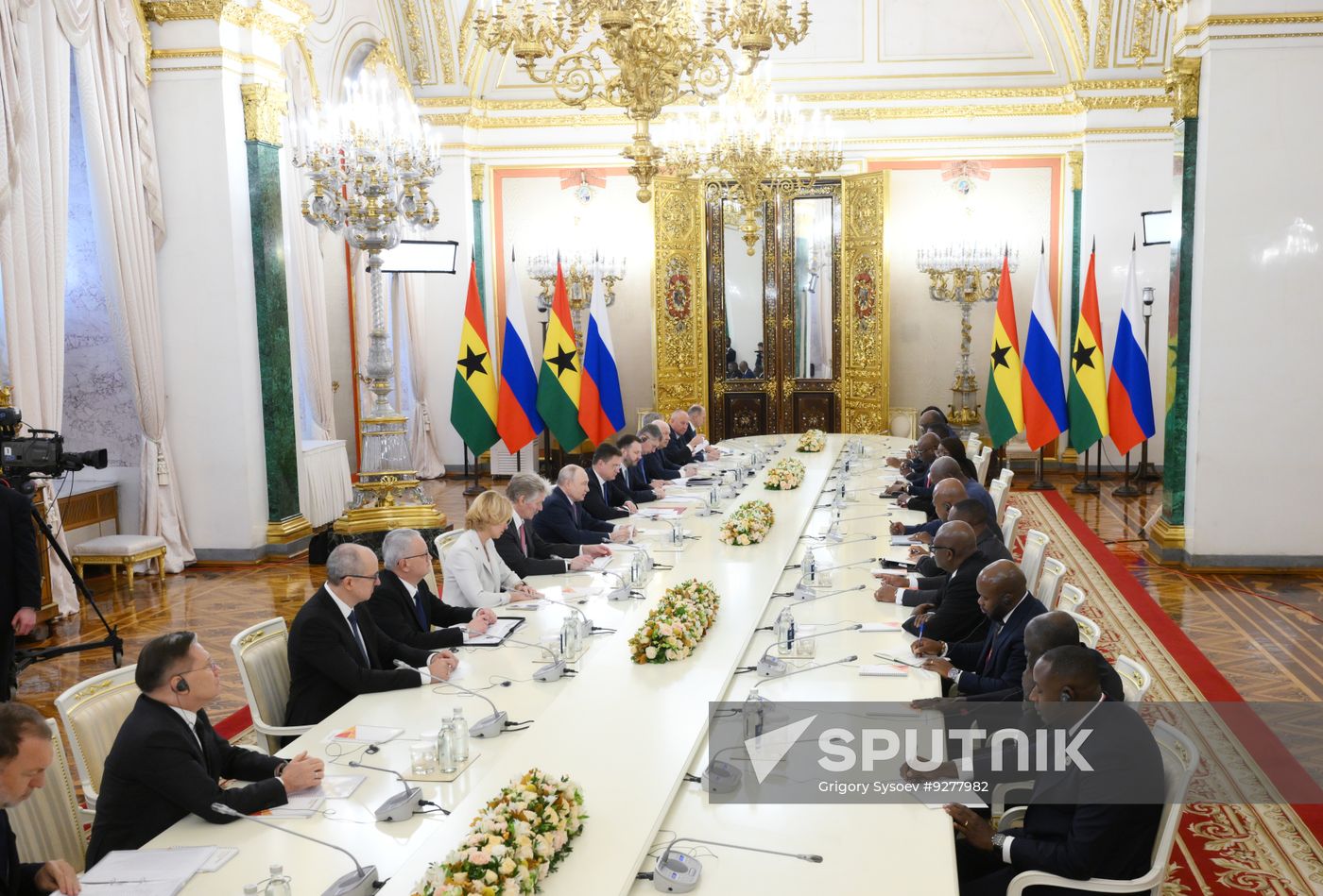 President of Russia Vladimir Putin meets with President of the Republic of Ghana John Dramani Mahama