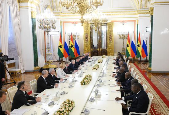 President of Russia Vladimir Putin meets with President of the Republic of Ghana John Dramani Mahama