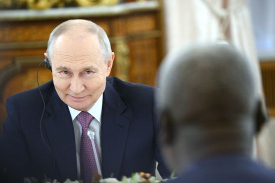 President of Russia Vladimir Putin meets with President of the Republic of Ghana John Dramani Mahama