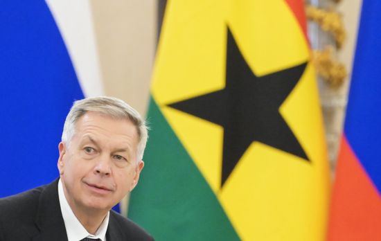 President of Russia Vladimir Putin meets with President of the Republic of Ghana John Dramani Mahama