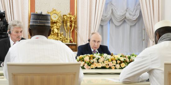 Russian President Vladimir Putin meets with Interim President of Mali Assimi Goïta
