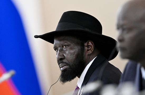 President of the Republic of South Sudan Salva Kiir during a meeting with Russian President Vladimir Putin on the sidelines of the 3rd Russia-Africa Summit in Moscow. Location: Moscow. Author: Sergey Bobylev/Sputnik. Russian President Vladimir Putin meets with President of the Republic of South Sudan Salva Kiir
