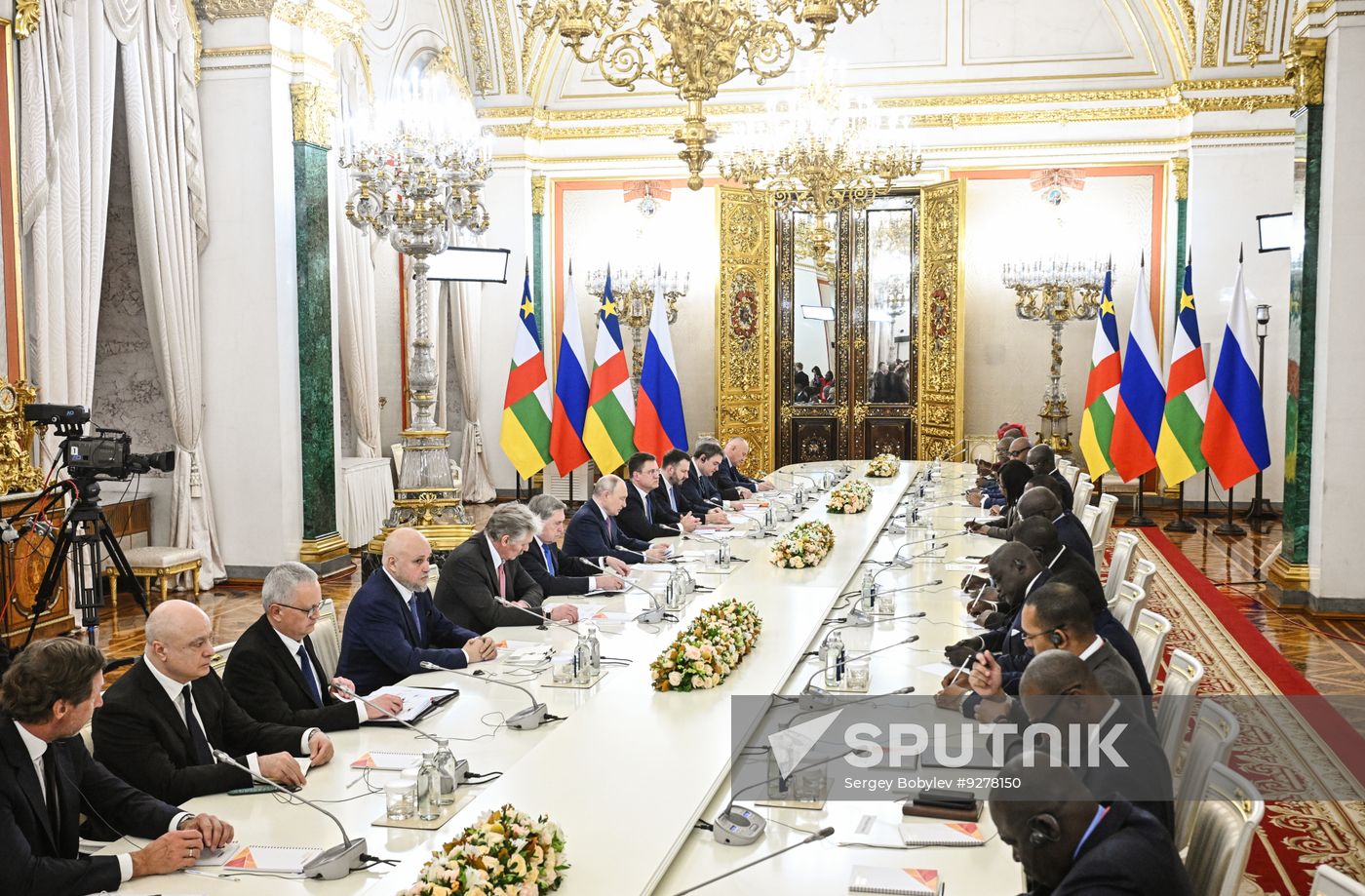Russian President Vladimir Putin meets with President of the Central African Republic Faustin-Archange Touadera
