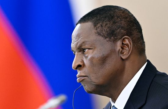 Russian President Vladimir Putin meets with President of the Central African Republic Faustin-Archange Touadera