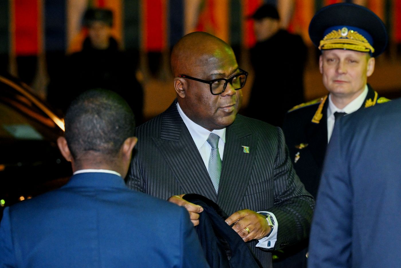 Russian President Vladimir Putin meets with President of the Democratic Republic of the Congo Felix Antoine Tshisekedi Tshilombo