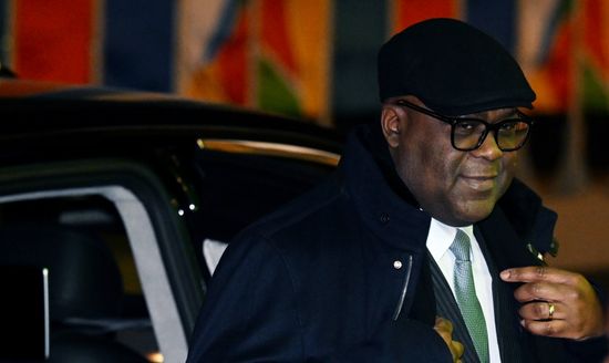 Russian President Vladimir Putin meets with President of the Democratic Republic of the Congo Felix Antoine Tshisekedi Tshilombo