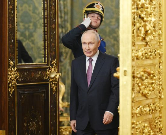 Russian President Vladimir Putin meets with President of the Democratic Republic of the Congo Felix Antoine Tshisekedi Tshilombo