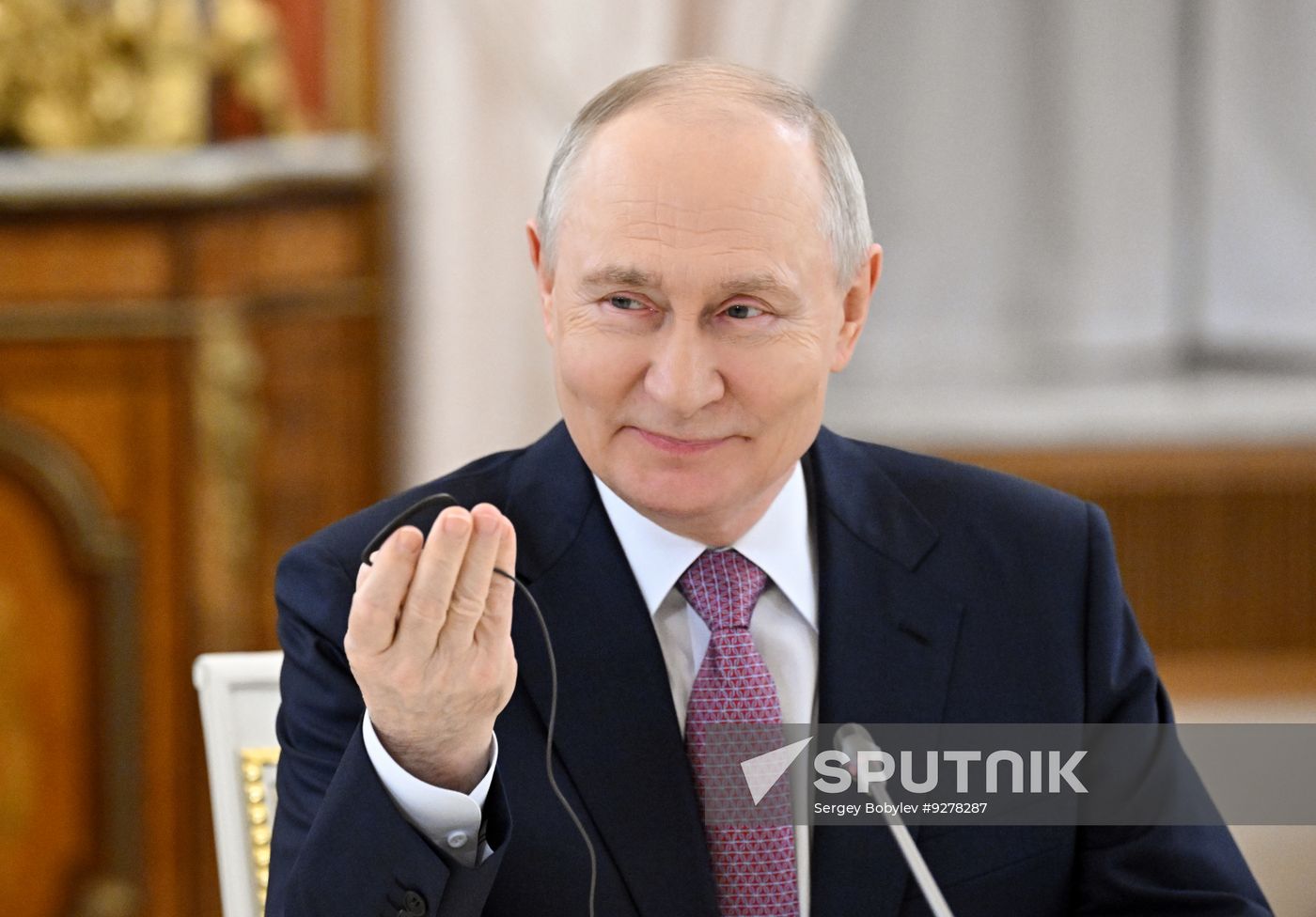 Russian President Vladimir Putin meets with President of the Council of Ministers of Togo Faure Essozimna Gnassingbe