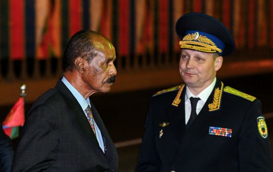 Russian President Vladimir Putin meets with President of Eritrea Isaias Afwerki