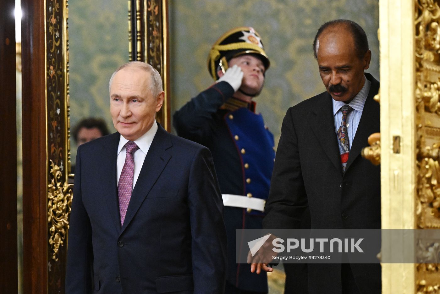 Russian President Vladimir Putin meets with President of Eritrea Isaias Afwerki