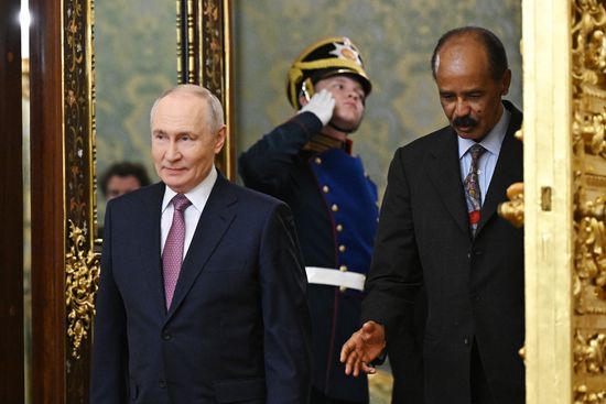 Russian President Vladimir Putin meets with President of Eritrea Isaias Afwerki