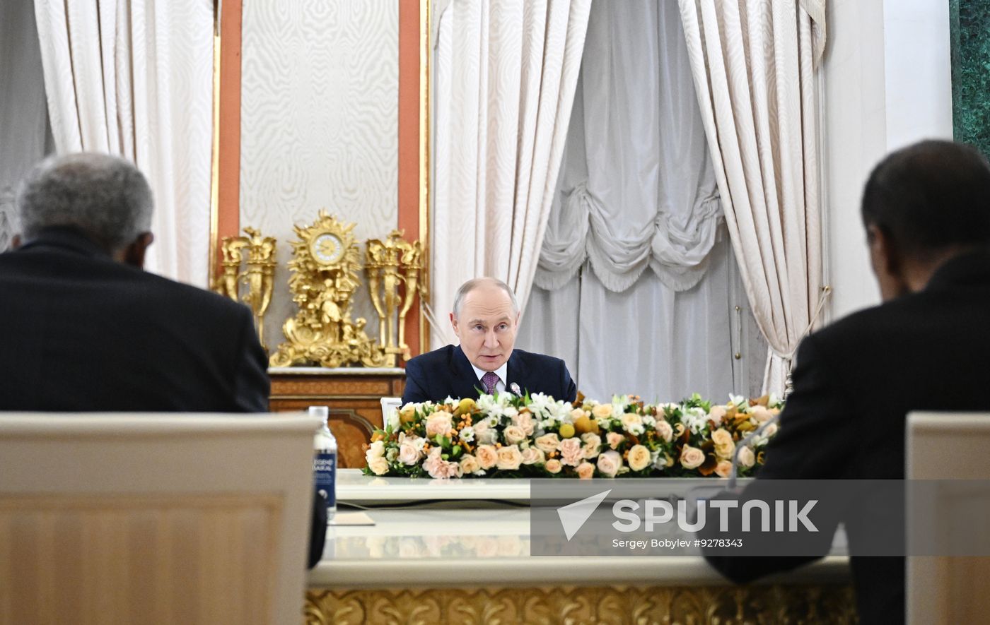 Russian President Vladimir Putin meets with President of Eritrea Isaias Afwerki