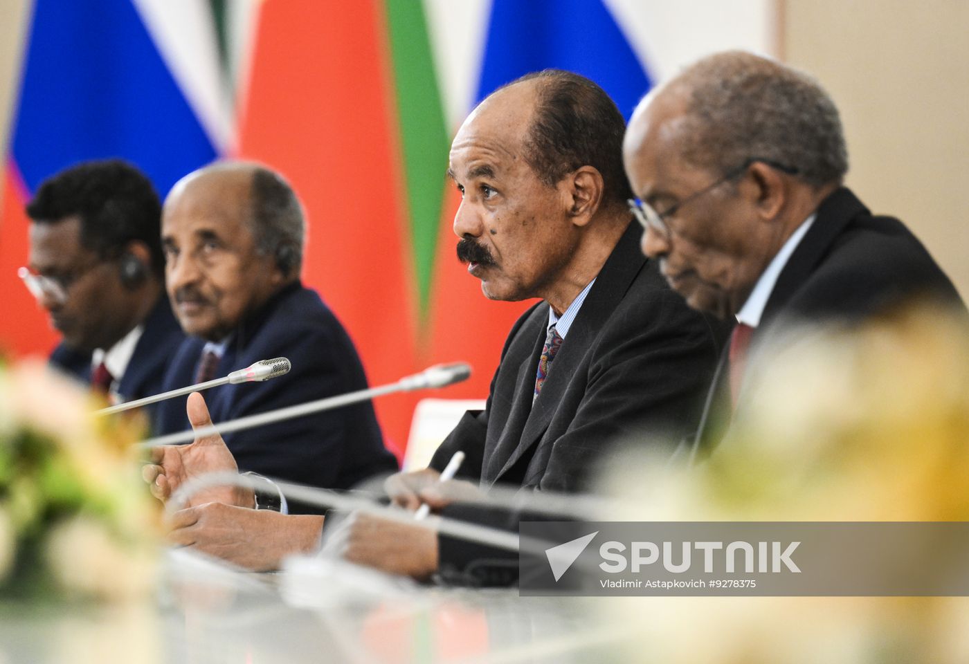 Russian President Vladimir Putin meets with President of Eritrea Isaias Afwerki